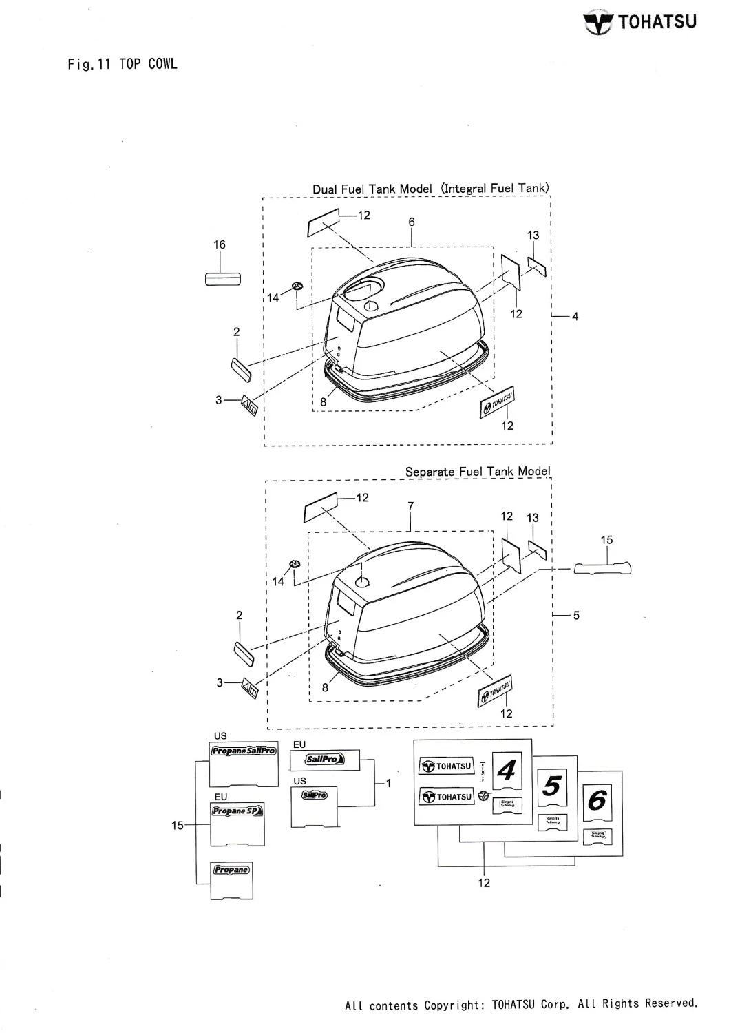 Autocollant Pour Capot Moteur Nouveau Modèle Moteur Tohatsu MFS5D – Image 2