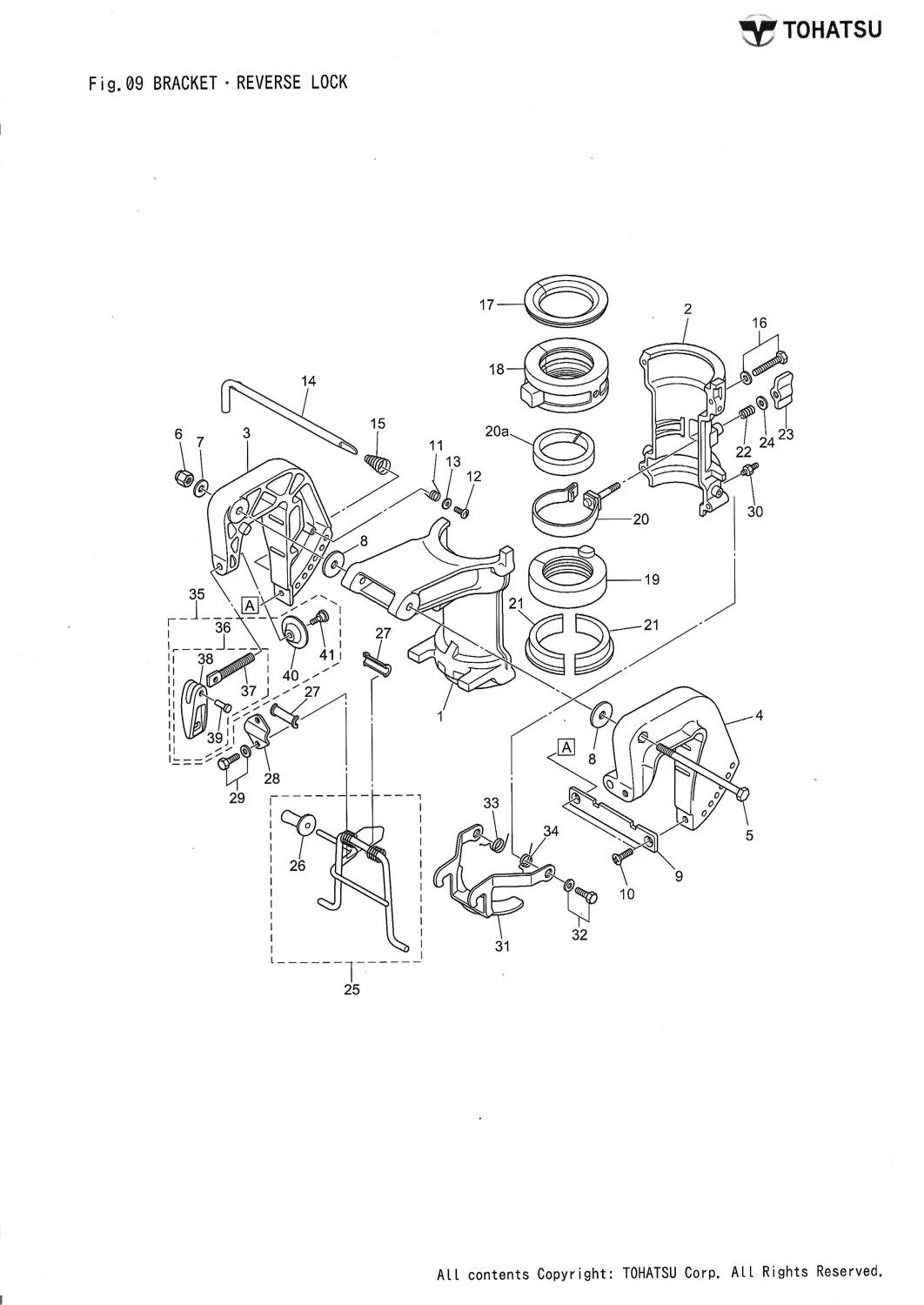 Ensemble Barre Franche Moteur Tohatsu MFS4 MFS5 MFS6D Noir – Image 2