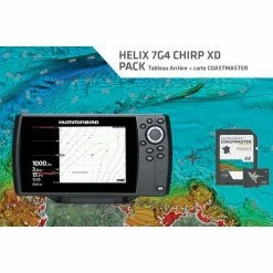 HUMMINBIRD Pack Comprenant Un HELIX 7G4-CXDTA Et Une Carte COAST MASTER Version 2D - 140-240 KHz (Grande Profondeur)