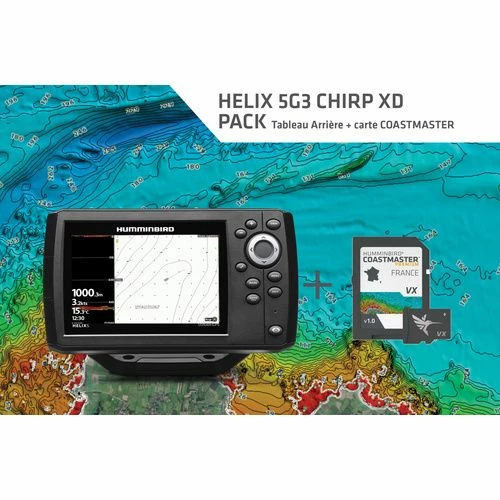 HUMMINBIRD Pack Comprenant Un H5 G3-CXDTA Et Une Carte COAST MASTER Version 2D - 50/200KHz (Grande Profondeur)