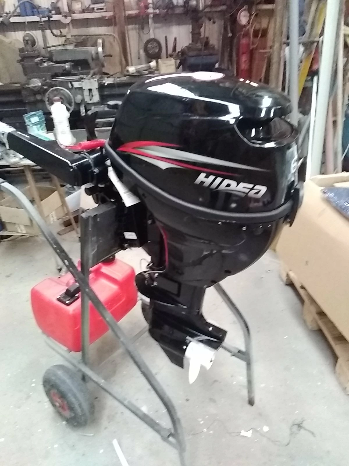 Moteur HIDEA 6 Cv 4 Temps Arbre Court Démarrage Electrique Batterie Intégrée Barre Franche "Spécial 9.9" – Image 2