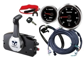 Moteur Hors-Bord 140 Cv Tohatsu Blanc Arbre Ultra Long Démarrage Electrique Commande à Distance Relevage Electrique – Image 6