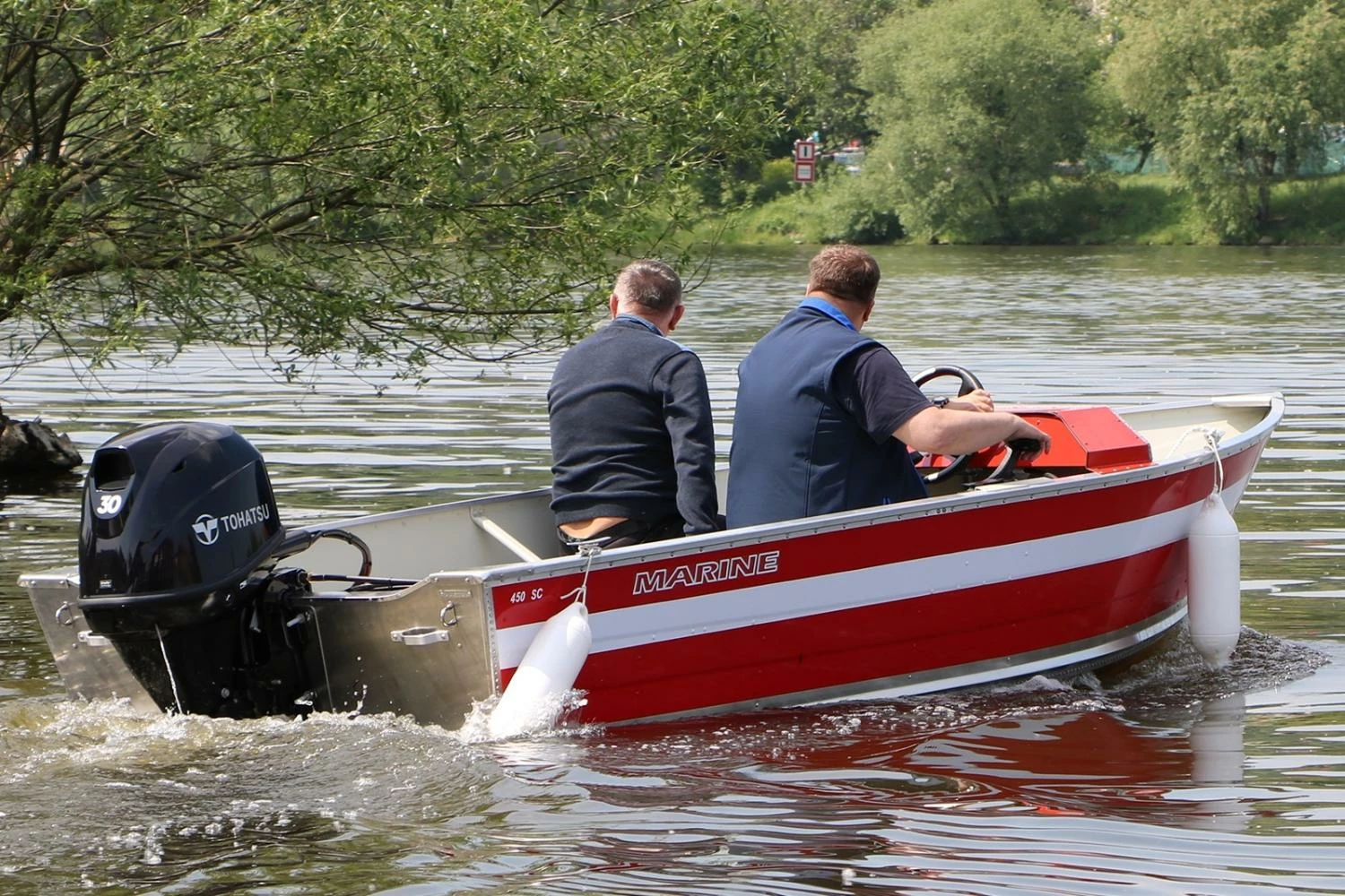 Moteur Hors-Bord 30 Cv Tohatsu BLANC Arbre Long Démarrage Electrique Commande à Distance Relevage Electrique – Image 2