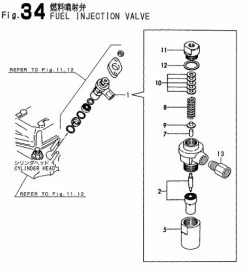 Nez D'Injecteur Gasoil Seul YANMAR Série 1GM 1GM10 2GM 2GM20 3GM 3GM30 3GM30F