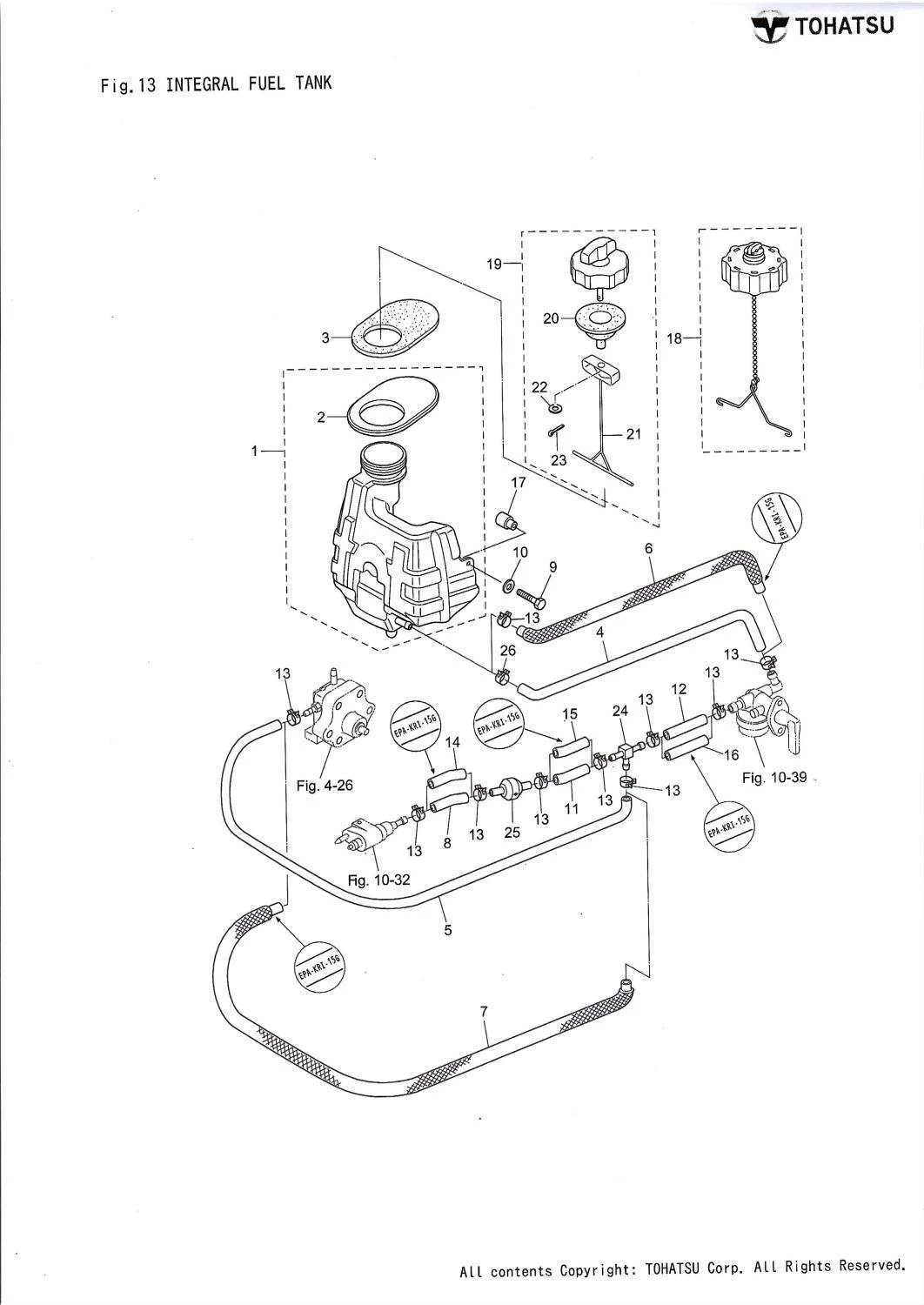 Réservoir Essence Moteur Nouveau Modèle Moteur Tohatsu MFS6DW SS – Image 2